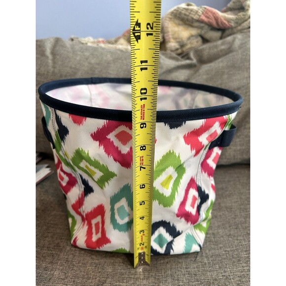 Thirty One Mini Storage Bin In Candy Corners Collapsible Handles - Picture 8 of 10